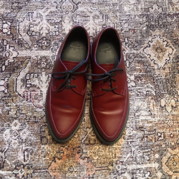 Dr Martens Oxblood Cherry Red Creepers Pointy Toe Oxfords Brogues Shoes size 8 - Picture 2 of 5